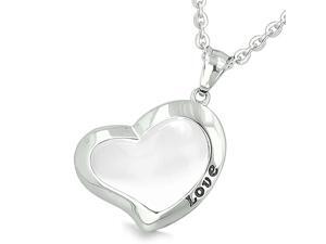 Have Faith Believe in Miracles Reversible Yin Yang Amulet Tag White Simulated Cats Eye 22 inch Necklace
