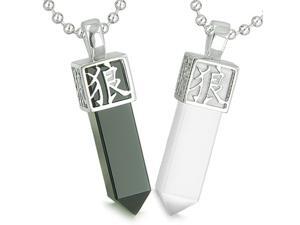 Yin Yang Love Forever Lucky Bean Heart Eternity Amulets Simulated Onyx Pink Simulated Cats Eye Necklaces