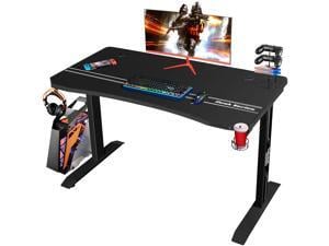 Furmax 44 Inch Gaming Desk T-Shaped PC Computer Table, Home Office Desk Carbon Fiber Surface Workstation with Free Full Coverage Mouse Pad, Cup Holder and Headphone Hook Furmax 44 Inch Gaming Desk T-Shaped PC Computer Table, Home Office Desk Carbon Fiber Surface Workstation with Free Full Coverage Mouse Pad, Cup Holder and Headphone Hook