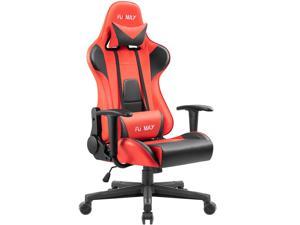 Furmax Gaming Office Chair Ergonomic High-Back Racing Style Adjustable Height Executive Computer Chair, PU Leather Swivel Desk Chair (Black/Red)