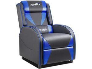 Furmax Gaming Recliner Chair Racing Style Single Ergonomic Lounge Sofa PU Leather Reclining Home Theater Seat for Living Room (Blue)