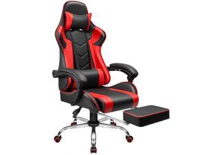 Furmax Gaming Chair Office Chair Ergonomic Racing Style Computer Chair with Footrest High Back Video Game Chair Adjustable Swivel Chair with Headrest and Lumbar Support (Red)