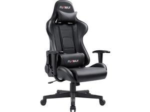 Furmax Gaming Office Chair Ergonomic High-Back Racing Style Adjustable Height Executive Computer Chair, PU Leather Swivel Desk Chair (Black)
