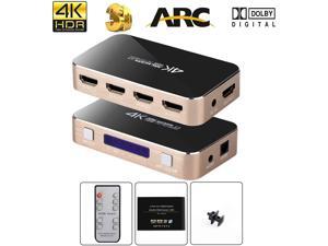 HDMI Switch with Audio Extractor, 4K@60Hz 4 Port 4 in 1 Out HDMI Switcher with Optical TOSLINK SPDIF, 3.5mm Audio Jack Support ARC Function, 1080P @120Hz, 4Kx2K@60Hz HDTV (IR Wireless Remote Control) HDMI Switch with Audio Extractor, 4K@60Hz 4 Port 4 in 1 Out HDMI Switcher with Optical TOSLINK SPDIF, 3.5mm Audio Jack Support ARC Function, 1080P @120Hz, 4Kx2K@60Hz HDTV (IR Wireless Remote Control)