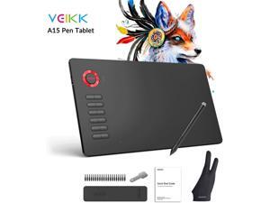 Graphics Drawing Tablet VEIKK A15 10x6 inch Graphic Pen Tablet with Battery-Free Passive Stylus and 12 Shortcut Keys Graphics Drawing Tablet VEIKK A15 10x6 inch Graphic Pen Tablet with Battery-Free Passive Stylus and 12 Shortcut Keys