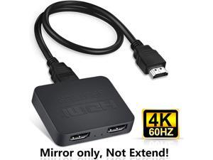 HDMI Splitter 1 in 2 Out, 4K HDMI Splitter for Dual Monitors, 1x2 HDMI Splitter 1 to 2 Amplifier for Full HD 1080P 3D Come with High Speed HDMI Cable(1 Source onto 2 Displays) HDMI Splitter 1 in 2 Out, 4K HDMI Splitter for Dual Monitors, 1x2 HDMI Splitter 1 to 2 Amplifier for Full HD 1080P 3D Come with High Speed HDMI Cable(1 Source onto 2 Displays)