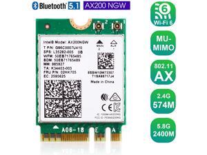 EDUP WiFi 6 M.2 Module AX 3000Mbps Network Adapter with Bluetooth 5.1 Wireless Wi-Fi 6 Card 2.4G/5Ghz 802.11ax MU-MIMO for Laptop PC with Windows 64 bit - Intel Model AX200NGW EDUP WiFi 6 M.2 Module AX 3000Mbps Network Adapter with Bluetooth 5.1 Wireless Wi-Fi 6 Card 2.4G/5Ghz 802.11ax MU-MIMO for Laptop PC with Windows 64 bit - Intel Model AX200NGW