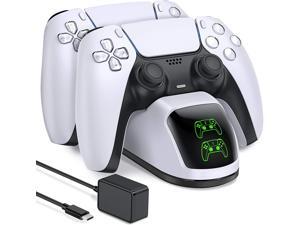 PS5 Charging Station, PS5 Controller Charger Station for Dualsense Controller, Upgrade PS5 Controller Charger with 5V/3A Fast Charging AC Adapter, Nurbenn PS5 Charger Stand for Dual Controller PS5 Charging Station, PS5 Controller Charger Station for Dualsense Controller, Upgrade PS5 Controller Charger with 5V/3A Fast Charging AC Adapter, Nurbenn PS5 Charger Stand for Dual Controller