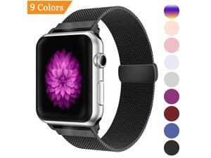 Milanese Loop Band for Apple Watch 42mm,Stainless Steel Mesh Band with Magnetic Closure for iWatch Series 3 2 1 -  Black