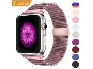 Milanese Loop Band for Apple Watch 42mm,Stainless Steel Mesh Band with Magnetic Closure for iWatch Series 3 2 1 -  Rose gold