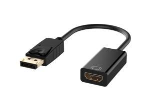 DisplayPort to HDMI Adapter, Nurbenn DP Display Port to HDMI Converter Male to Female Gold-Plated Cord Compatible for Lenovo Dell HP and Other Brand