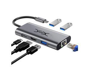 USB C Hub, 6 in 1 USB C to HDMI Adapter with 1000M Ethernet, Power Delivery PD Type C Charging Port, 3 USB 3.0 Ports Adapter Compatible for MacBook Pro, ChromeBook, XPS, and USB C Devices USB C Hub, 6 in 1 USB C to HDMI Adapter with 1000M Ethernet, Power Delivery PD Type C Charging Port, 3 USB 3.0 Ports Adapter Compatible for MacBook Pro, ChromeBook, XPS, and USB C Devices