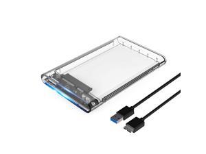 USB 3.0 External Hard Drive Enclosure Casing for 2.5 inch 7mm/9.5mm SATA HDD SSD Support UASP SATA III Max 2TB Tool-Free Design - Clear USB 3.0 External Hard Drive Enclosure Casing for 2.5 inch 7mm/9.5mm SATA HDD SSD Support UASP SATA III Max 2TB Tool-Free Design - Clear