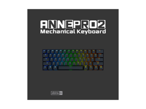 Anne Pro 2 Mechanical Keyboard 60% RGB Wired/ Wireless Bluetooth 4.0 PBT Type-c Kailh BOX Brown Switch -Black