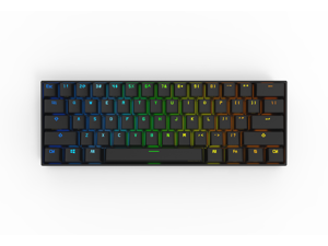 Anne Pro 2 Wired/ Wireless Gaming Mechanical Keyboard 60% RGB Bluetooth 4.0 PBT Key Cap N-Key Roll Over Type-c Red Switch (Black)