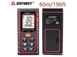 Sndway SW-T60 60m Laser Distance Meter 60m/196ft Digital Distance Meter Laser Range Finder Distance Area Volume Measurement SW T60