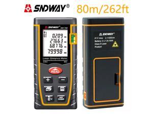 Sndway SW-T80 80m Laser Distance Meter 80m/262ft Digital Distance Meter Laser Range Finder Distance Area Volume Measurement SW T80