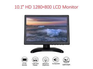 10 inch Monitor HD 1280x800 TFT 10.1 inch Display with Video Audio VGA AV BNC USB HDMI for CCTV Camera PC DVD Laptop