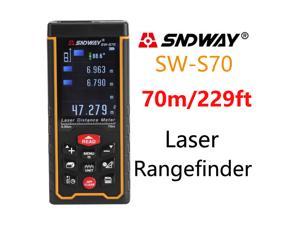 Sndway SW-S70 Laser Distance Meter 70m 229ft Digital Distance Meter 70m Laser Rangefinder Area Volume Diastimeter SW S70