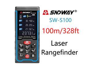 Sndway SW-S100 Laser Distance Meter 100m 328ft Digital Distance Meter 100m Laser Rangefinder Area Volume Diastimeter SW S100