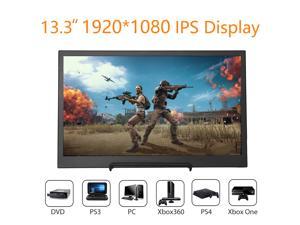 13.3 inch FHD 1920x1080 Monitor 1080P IPS Gaming Display Dual HDMI Input for PC DVD PS3 PS4 Xbox One Xbox360 CCTV Camera Laptop