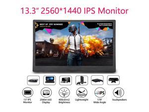13.3 inch Monitor 2K UHD IPS 2560x1440 1080P Game Display Dual HDMI Input for PC DVD PS3 PS4 Xbox One Xbox360 CCTV Camera Laptop