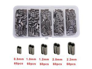 300pcs Single Fishing Wire Leader Crimps Tube Barrel Crimping Sleeves Connector 
