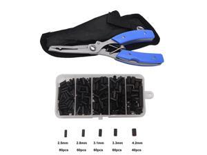 300Pcs/Box Single Barrel Copper Fishing Crimp Sleeves 2.5-4.2mm & Stainless Steel Fishing Plier Scissor Line Cutter 300Pcs/Box Single Barrel Copper Fishing Crimp Sleeves 2.5-4.2mm & Stainless Steel Fishing Plier Scissor Line Cutter