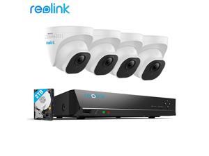 Reolink 8CH 5MP PoE Home Security Camera System, 4x Wired 5MP Outdoor POE Dome IP Cameras, 8MP/4K 8CH 2TB HDD NVR for 24x 7 Recording, RLK8-520D4-5MP