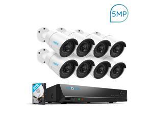 Reolink 5MP 16CH Outdoor PoE Security Camera System, 8pcs 5MP Wired PoE IP Cameras, 4K/8MP 16 Channel NVR w/ 3TB HDD for 24/7 Recording, RLK16-410B8-5MP Reolink 5MP 16CH Outdoor PoE Security Camera System, 8pcs 5MP Wired PoE IP Cameras, 4K/8MP 16 Channel NVR w/ 3TB HDD for 24/7 Recording, RLK16-410B8-5MP