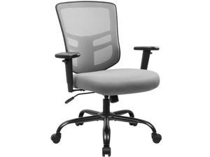 Devoko Big and Tall Office Chair 400 lbs Ergonomic Desk Chair with Adjustable Armrests High-Back Computer Chair with Lumbar Support Executive Swivel Conference Chair (Gray)