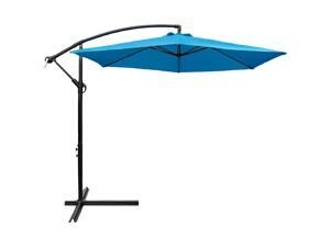 Devoko 10 Ft Patio Offset Cantilever Umbrella Outdoor Market Hanging Umbrellas with Crank & Cross Base Suitable for Garden, Lawn, Backyard, Deck and Poolside (Light Blue) Devoko 10 Ft Patio Offset Cantilever Umbrella Outdoor Market Hanging Umbrellas with Crank & Cross Base Suitable for Garden, Lawn, Backyard, Deck and Poolside (Light Blue)