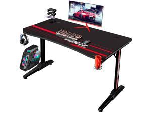 Devoko 43 Inch Gaming Desk T-Shaped PC Computer Table with Free Mouse Pad Carbon Fibre Surface Home Office Desk Gamer Table with Game Handle Rack Headphone Hook and Cup Holder (Black) Devoko 43 Inch Gaming Desk T-Shaped PC Computer Table with Free Mouse Pad Carbon Fibre Surface Home Office Desk Gamer Table with Game Handle Rack Headphone Hook and Cup Holder (Black)