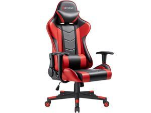 Devoko Ergonomic Gaming Chair Racing Style Adjustable Height High-back PC Computer Chair with Headrest and Lumbar Massage Support Executive Office Chair (Red)