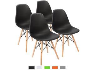 Devoko Modern Style Dining Chairs Mid Century Pre Assembled DSW Chair Classic Shell Lounge Plastic Side Chairs for Dining Room, Kitchen, Living Room Set of 4 (Black) Devoko Modern Style Dining Chairs Mid Century Pre Assembled DSW Chair Classic Shell Lounge Plastic Side Chairs for Dining Room, Kitchen, Living Room Set of 4 (Black)