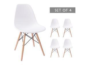 Devoko Modern Style Dining Chairs Mid Century Pre Assembled DSW Chair Classic Shell Lounge Plastic Side Chairs for Dining Room, Kitchen, Living Room Set of 4 (White) Devoko Modern Style Dining Chairs Mid Century Pre Assembled DSW Chair Classic Shell Lounge Plastic Side Chairs for Dining Room, Kitchen, Living Room Set of 4 (White)
