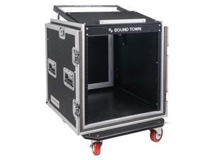 Sound Town Shock Mount 12U ATA Rack Case with 20” Rackable Depth, 11U Slant Mixer Top and Casters, 12-Space Size (STMR-SP12UW) Sound Town Shock Mount 12U ATA Rack Case with 20” Rackable Depth, 11U Slant Mixer Top and Casters, 12-Space Size (STMR-SP12UW)