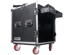 Sound Town 12U PA DJ Pro Audio Rack/Road ATA Case with 12U Slant Mixer Top, Locking Drawer, 22’’ Rackable Depth and Casters (STMR-12D2) Sound Town 12U PA DJ Pro Audio Rack/Road ATA Case with 12U Slant Mixer Top, Locking Drawer, 22’’ Rackable Depth and Casters (STMR-12D2)