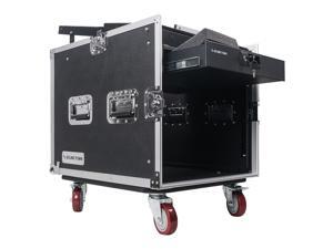Sound Town 10U PA DJ Pro Audio Rack/Road ATA Case with 13U Slant Mixer Top, Locking Drawer, 23.5’’ Rackable Depth and Casters (STMR-10D2) Sound Town 10U PA DJ Pro Audio Rack/Road ATA Case with 13U Slant Mixer Top, Locking Drawer, 23.5’’ Rackable Depth and Casters (STMR-10D2)