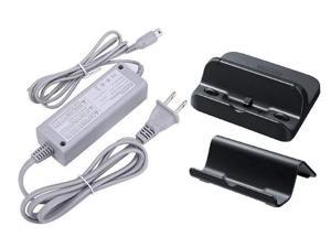 PEGLY P-SET3 Power AC Charger Adapter for Nintendo Wii U GamePad with Black Cradle and Stand Set Gamepad Charger