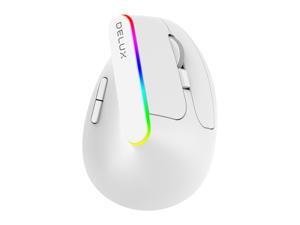 DELUX Rechargeable Wireless Vertical Ergonomic Bluetooth Mouse, with BT4.0 and USB Dongle, 6 Buttons, 5 Gear DPI (800/1200/1600/2400/4000), Optical Ergo Mouse for PC Computer Laptop (M618DB-White) DELUX Rechargeable Wireless Vertical Ergonomic Bluetooth Mouse, with BT4.0 and USB Dongle, 6 Buttons, 5 Gear DPI (800/1200/1600/2400/4000), Optical Ergo Mouse for PC Computer Laptop (M618DB-White)
