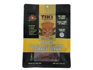 Tiki Hawaiian Gourmet Jerky - Delicious Turkey Jerky (Sunset Pineapple Teriyaki Flavor) Tiki Hawaiian Gourmet Jerky - Delicious Turkey Jerky (Sunset Pineapple Teriyaki Flavor)