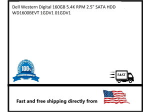 Dell Western Digital 160GB 5.4K RPM 2.5" SATA HDD WD1600BEVT 1GDV1 01GDV1