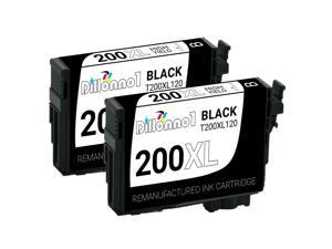 2 black non-OEM Epson 200XL Ink for Workforce WF-2520 WF-2530 WF-2540