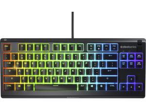 STEELSERIES - APEX 3 TKL WIRED MEMBRANE WHISPER QUIET SWITCH GAMING KEYBOARD WITH 8 ZONE RGB BACKLIGHTING - BLACK
