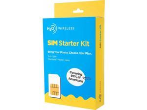 H2O WIRELESS - SMART SIM STARTER KIT 3-IN-1 SIM CARD FOR UNLOCKED PHONES - YELLOW