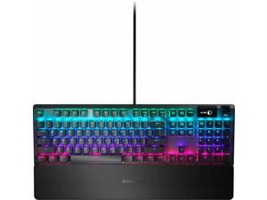 STEELSERIES - APEX 5 FULL SIZE WIRED MECHANICAL HYBRID BLUE TACTILE & CLICKY SWITCH GAMING KEYBOARD WITH RGB BACKLIGHTING - BLACK