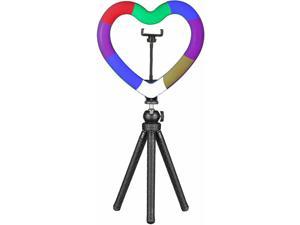 Sunpak - 10" Heart-Shaped Rainbow Vlogging Kit with Bluetooth Remote