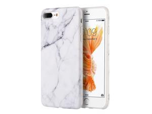 White Ultra Slim Marble Rubber Soft TPU Back Case Cover For iPhone 7 8 Plus
