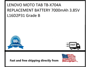 REPLACEMENT BATTERY LENOVO MOTO TAB 7000mAh 3.85V L16D2P31 TB-X704AGrade B REPLACEMENT BATTERY LENOVO MOTO TAB 7000mAh 3.85V L16D2P31 TB-X704AGrade B